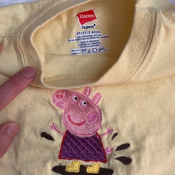 Cotton T shirts with Peppa and George embroidery - Picture 2 of 3
